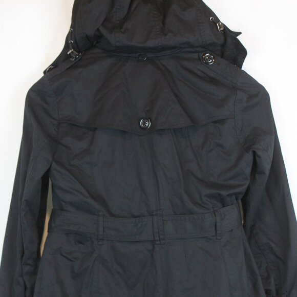 London Fog Heritage PS Black Long Trench Coat with Hood - Picture 4 of 16